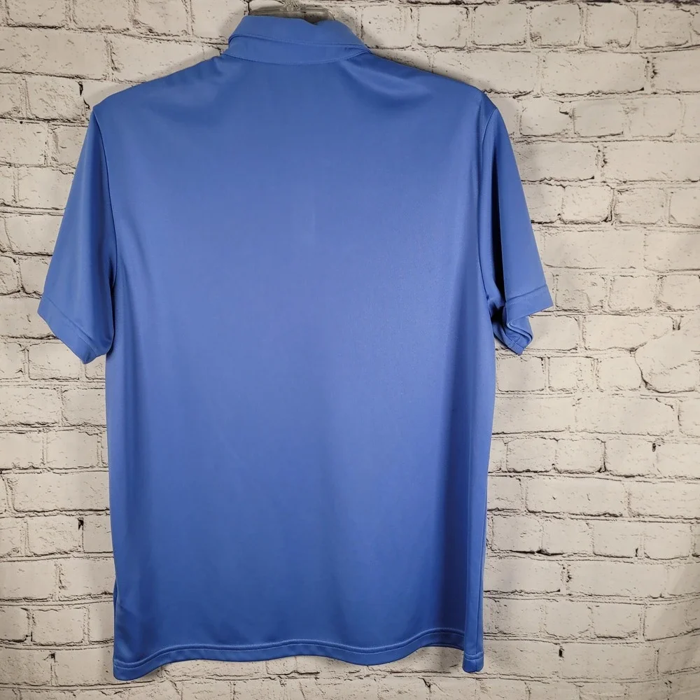adidas Golf Polo Mens‎ Large Blue Excellent Floral Chest Print KD9363